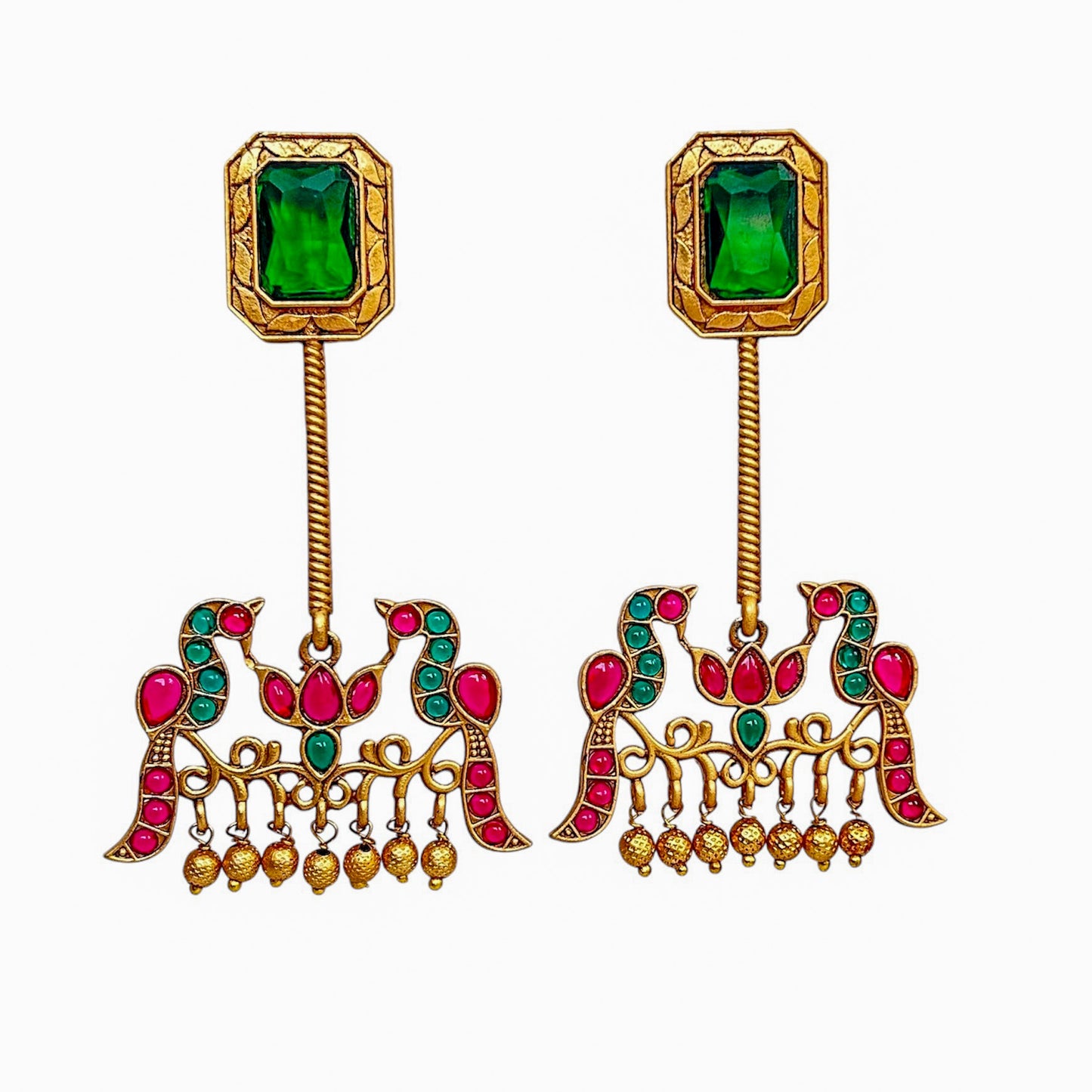 Handcrafted Gold-Plated Multicolor Earrings – Unique, Artisan Design